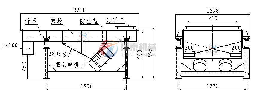 直线振动筛结构图